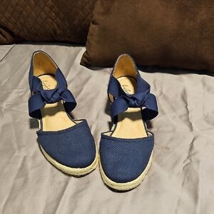 Life Stride Navy Espadrille Flats with Bow Size 9W